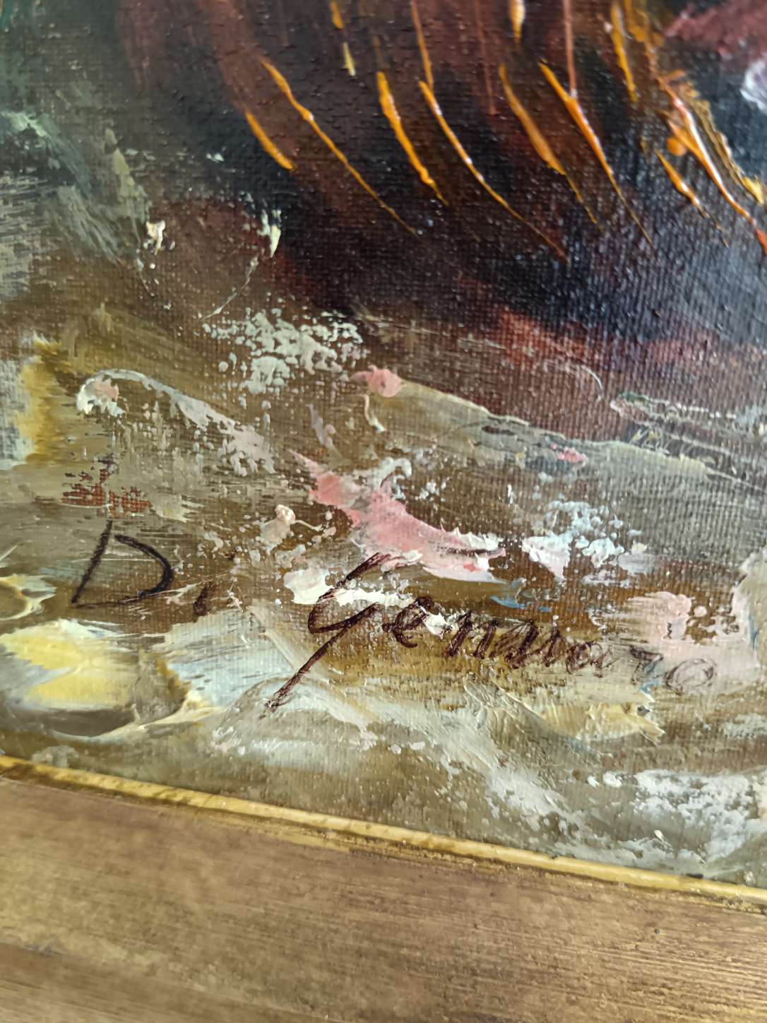 Dipinto Olio su Tela Di Gennaro Scena Popolare Napoletana Bambini e Scugnizzi