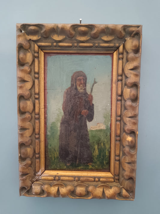 Antico dipinto devozionale epoca XIX secolo