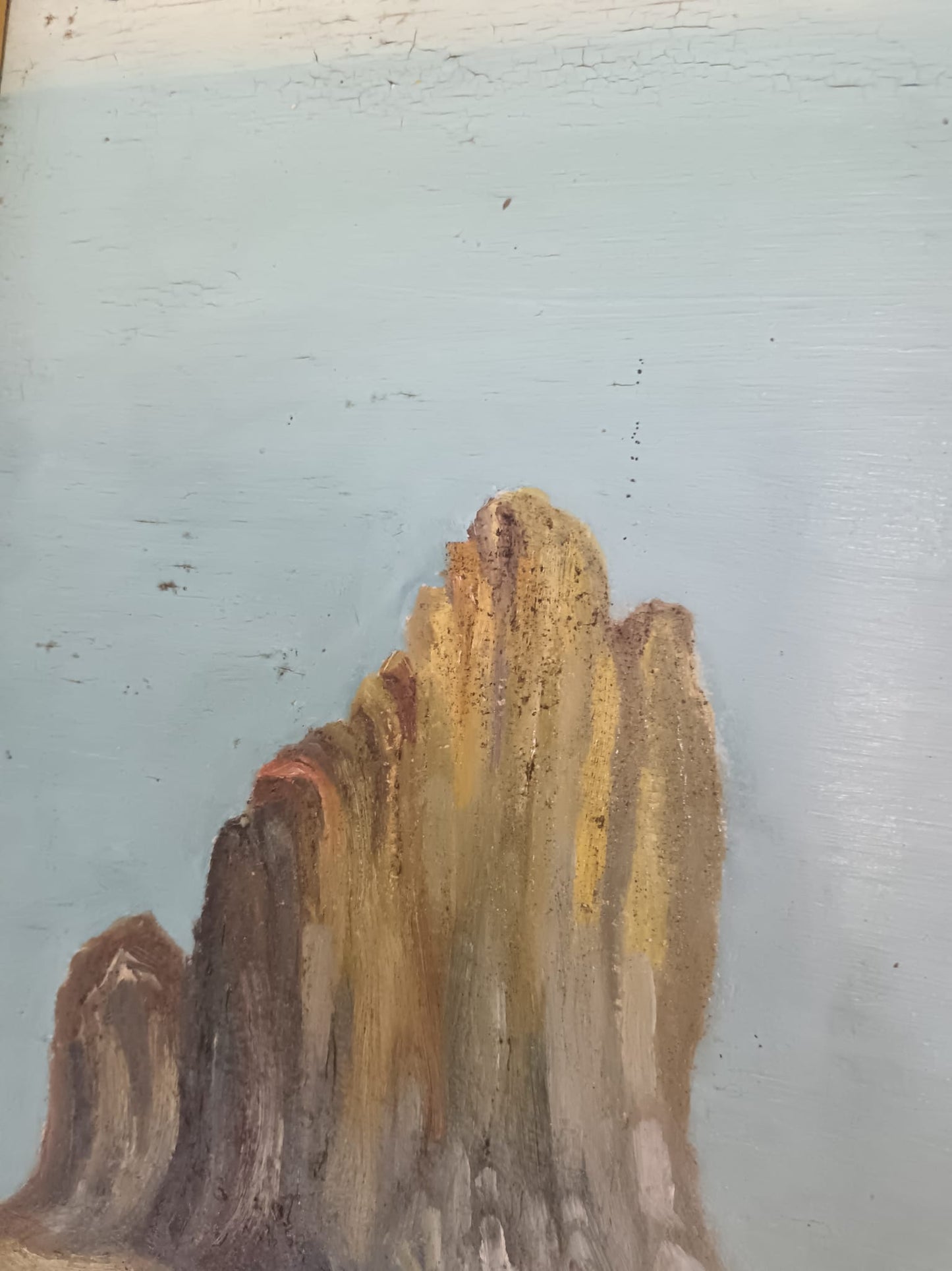 Scuola Italiana XX Secolo- "Faraglioni di Capri", dipinto olio su masonite