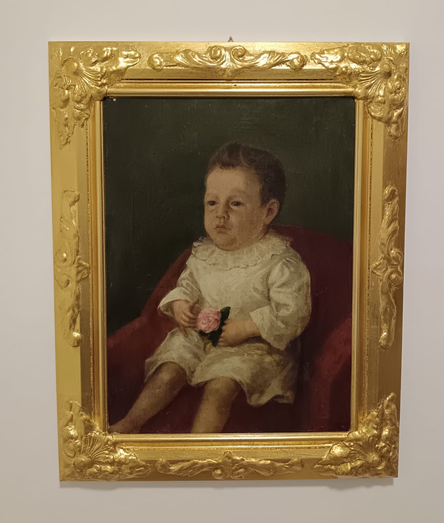 Ritratto di infante (Scuola europea XVIII/XIX secolo)- dipinto olio su tela
