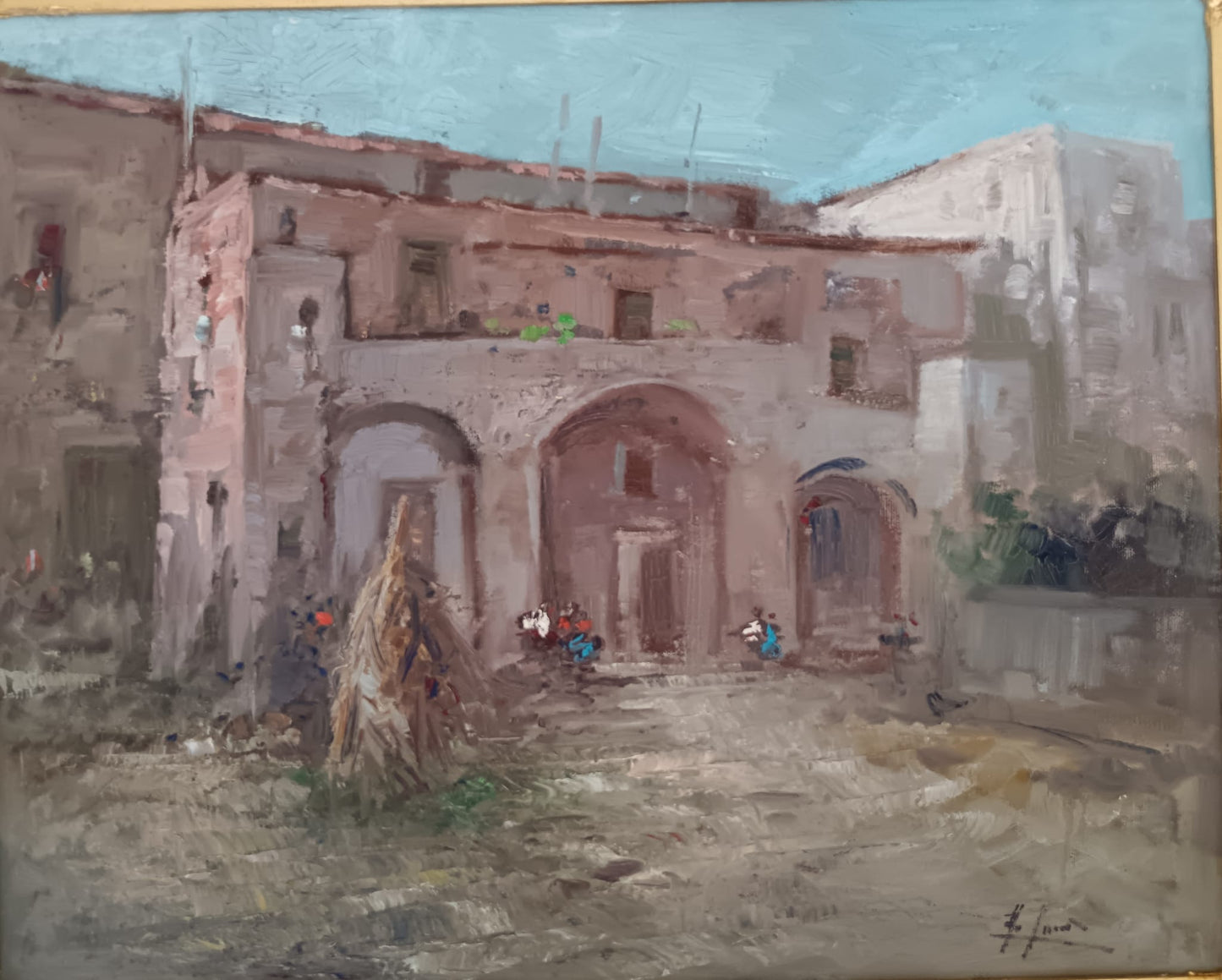 Paesaggio rurale- dipinto olio su tela (XX secolo)