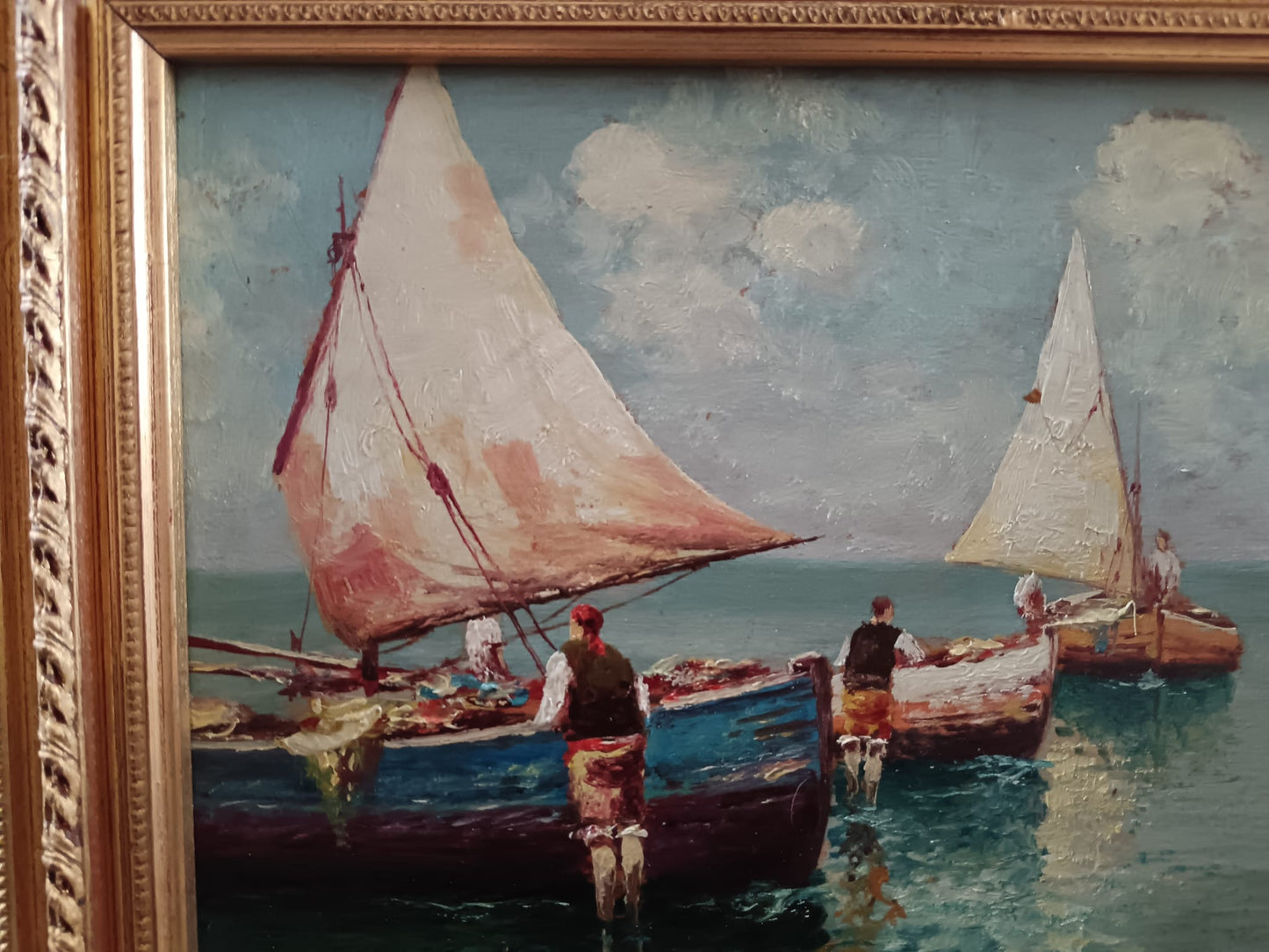 Giovanni Cavalleri (1858- 1934)antico dipinto olio su legno epoca XIX/ XX secolo