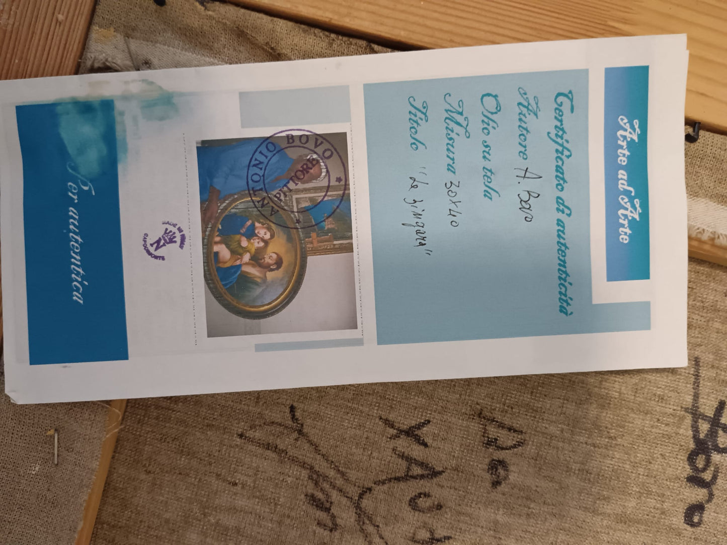 Antonio Bovo (XX Secolo)- Ritratto dipinto olio su tela