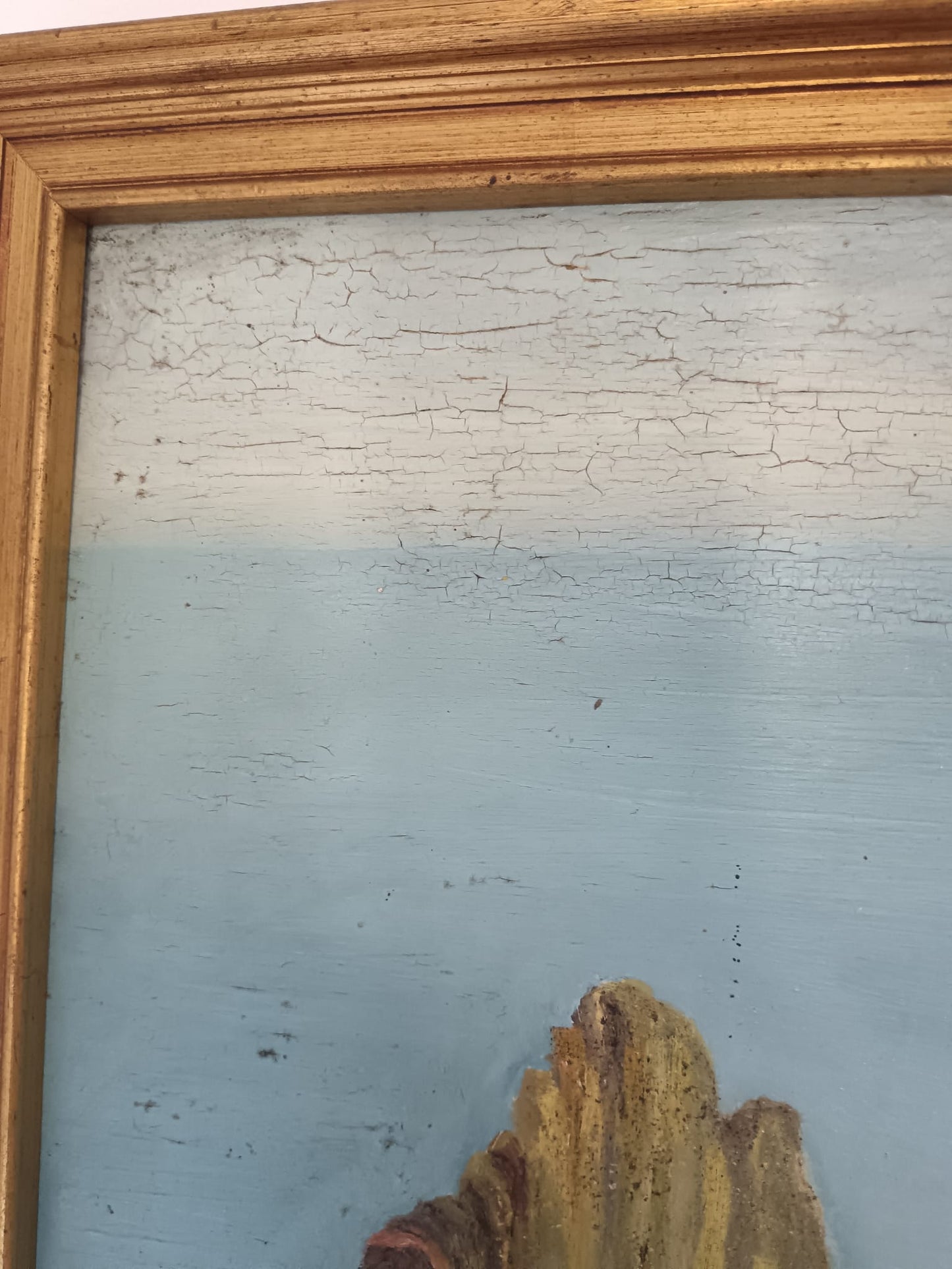 Scuola Italiana XX Secolo- "Faraglioni di Capri", dipinto olio su masonite