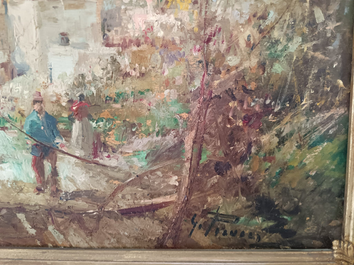Giovanni Picucci ( XX Secolo) Paesaggio dipinto olio su legno