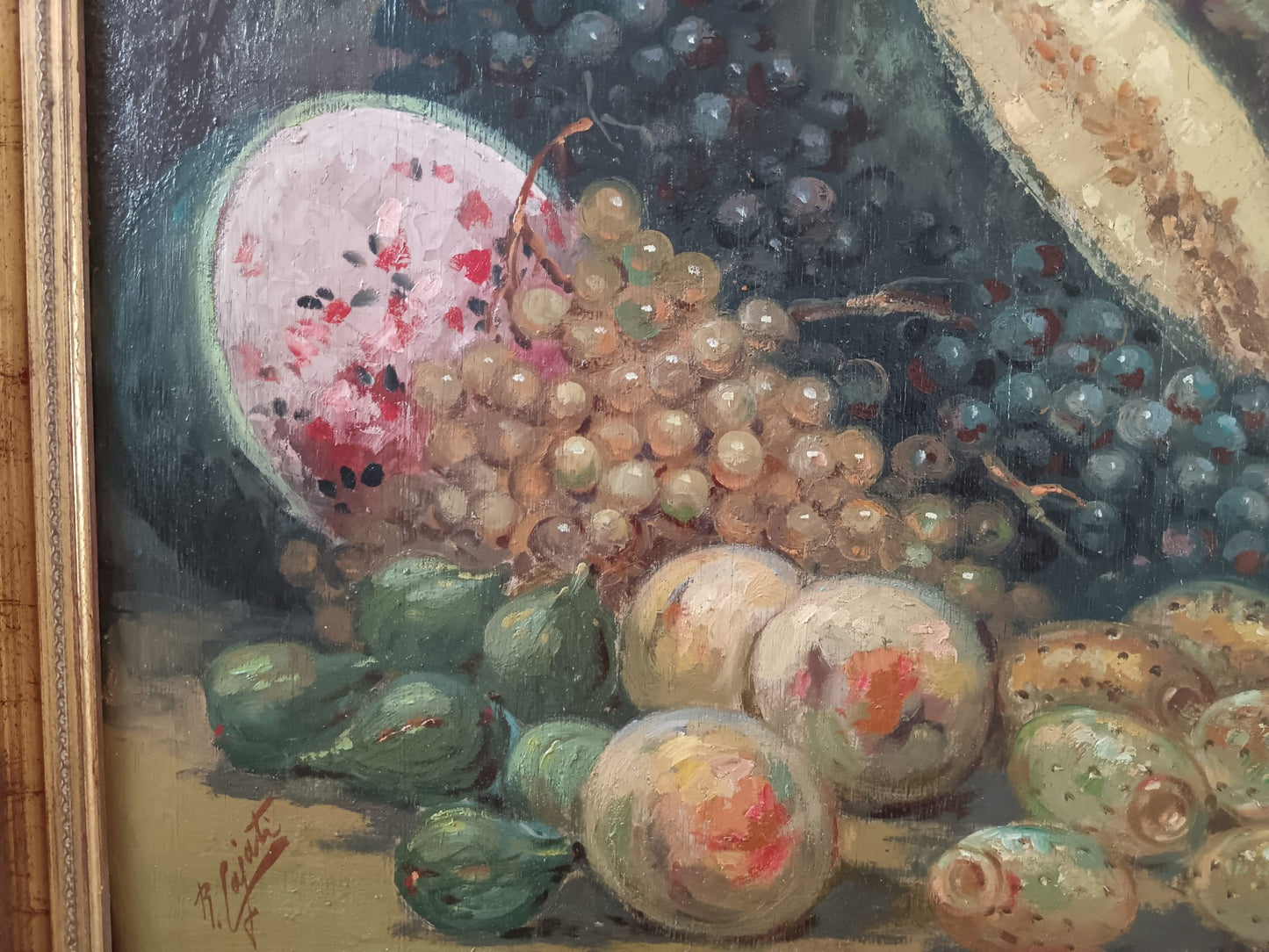 Roberto Cajati ( Scuola Napoletana XIX/XX secolo) dipinto olio su legno