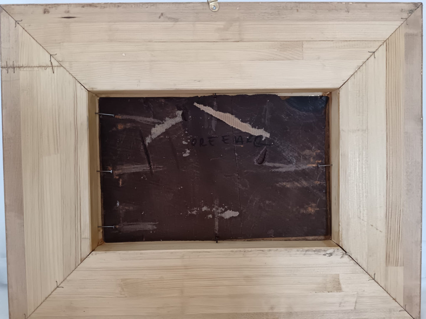 Antico dipinto olio su cartoncino- (scuola europea XIX secolo)