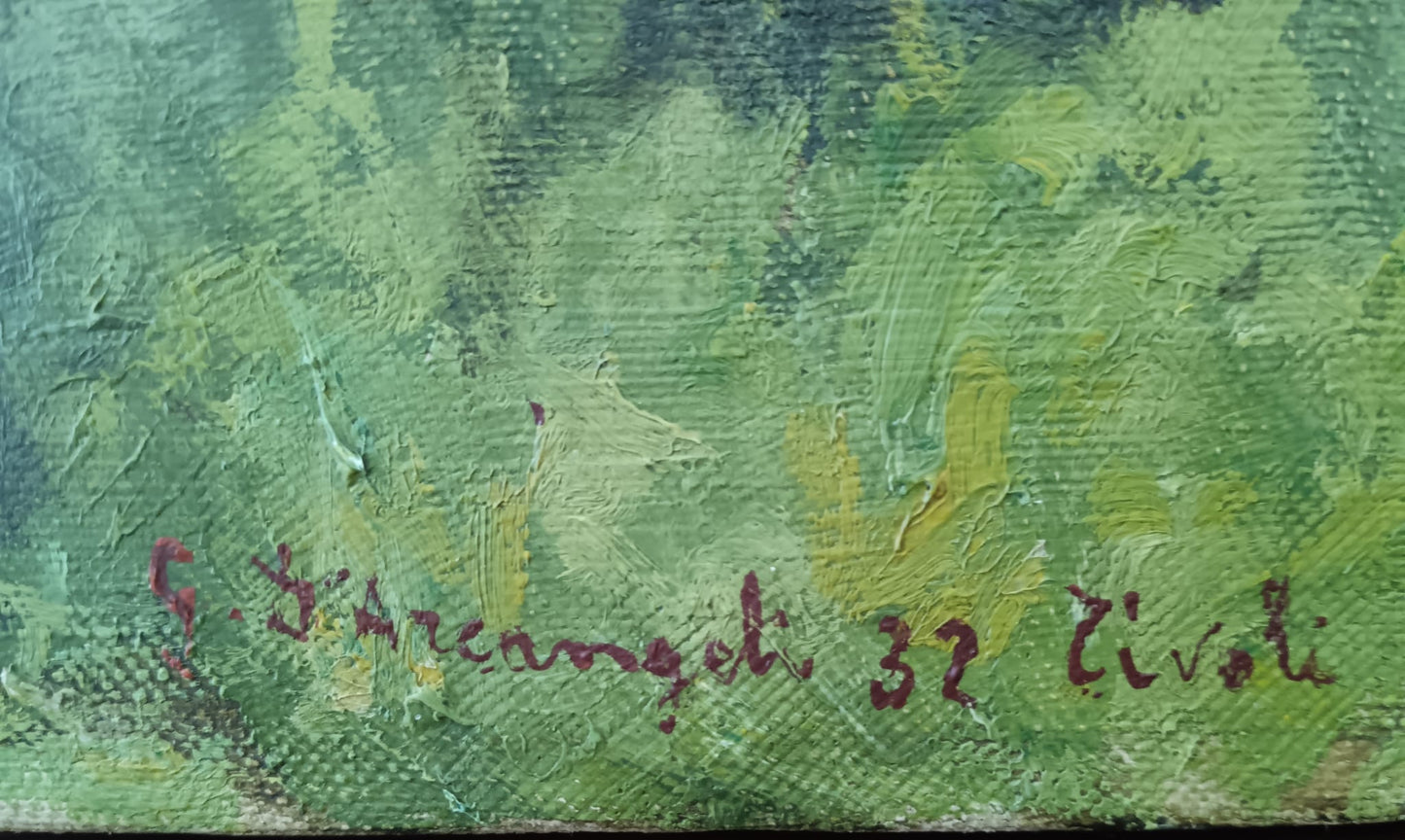 G. D'Arcangeli ( XX Secolo)- dipinto olio su tela veduta di Tivoli ( RM)