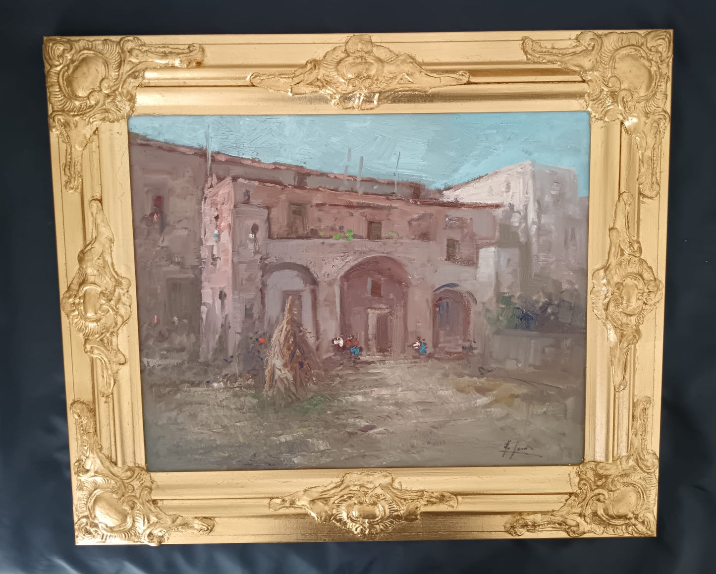 Paesaggio rurale- dipinto olio su tela (XX secolo)
