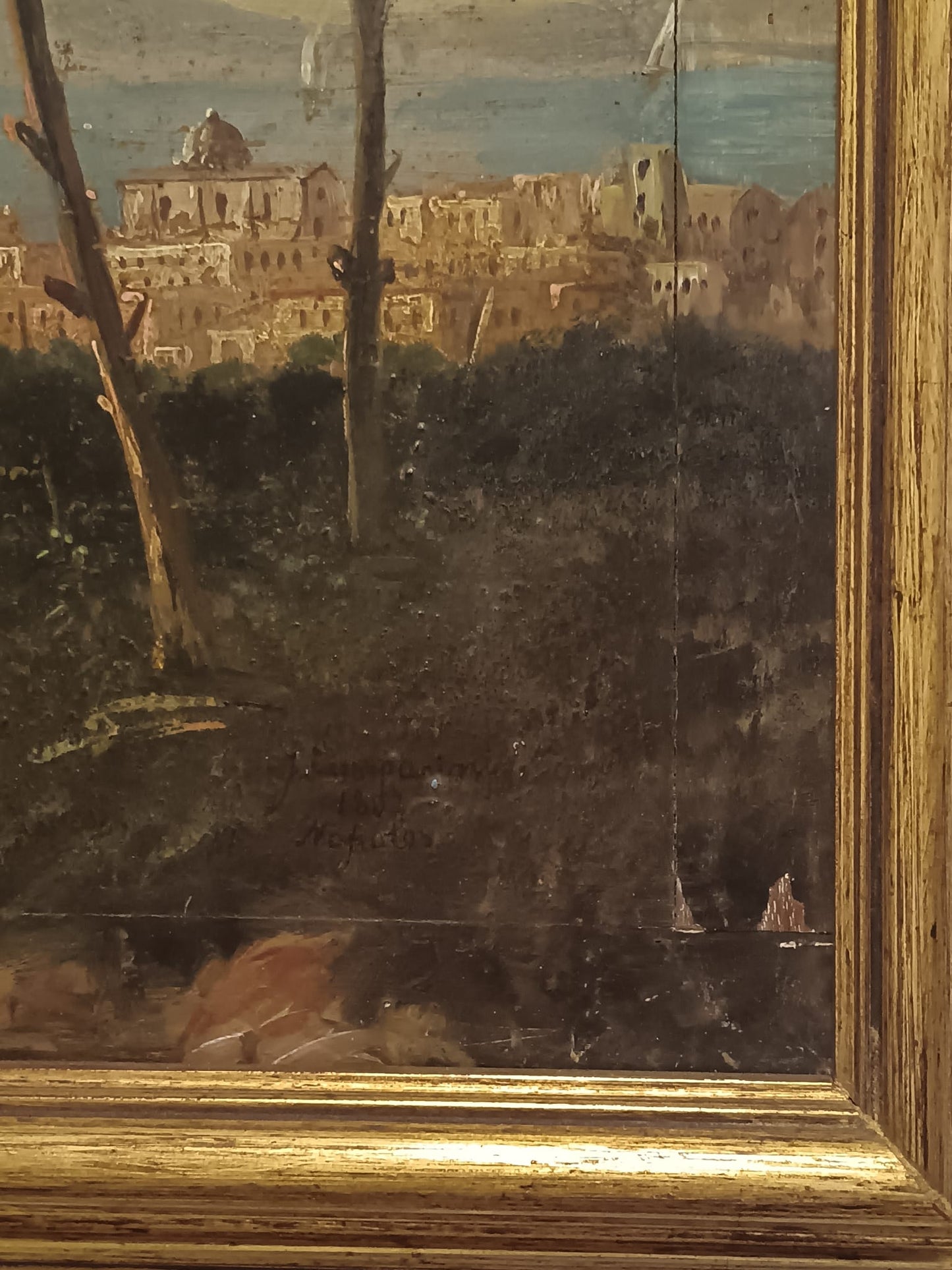 Scuola Di Posillipo ( lXIX Secolo)- dipinto olio su legno