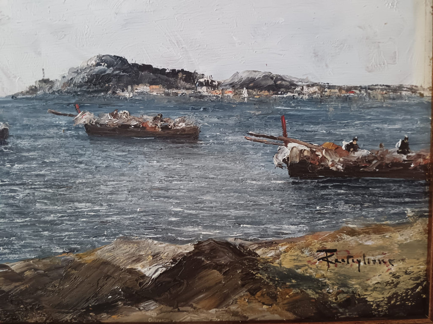 F. Castiglione- dipinto olio su legno (epoca XX Secolo)