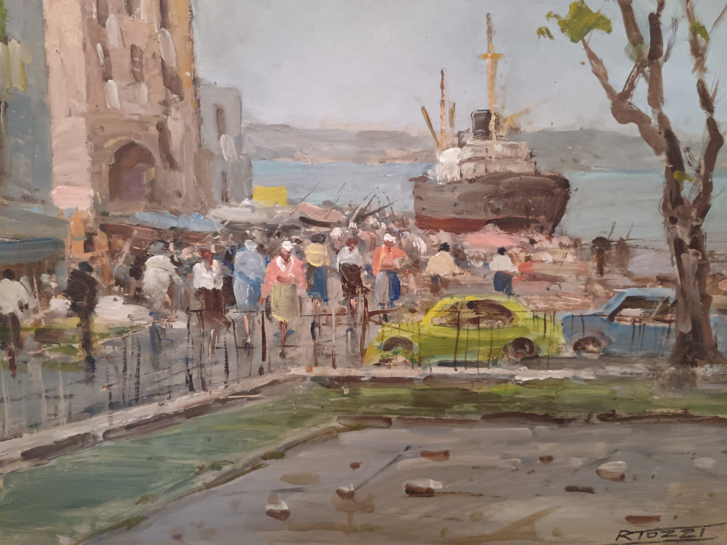 Raffaele Tozzi (Napoli XX secolo)- dipinto olio su masonite