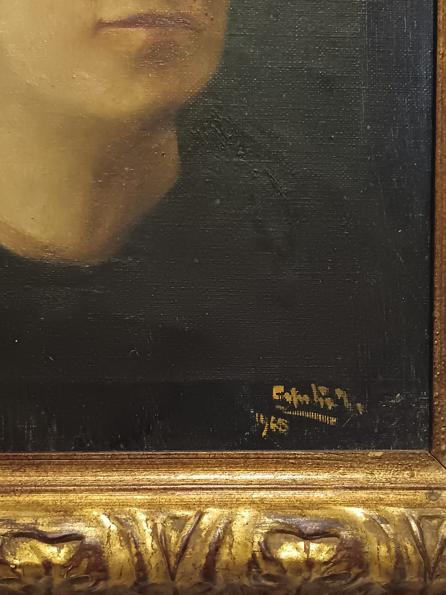 Edmondo Giuliani (1915-2007)- ritratto dipinto olio su olio