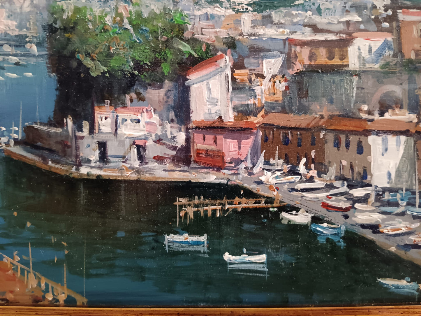 Francesca Laricchia ( XX secolo) Sorrento - marina grande dipinto olio su pannello