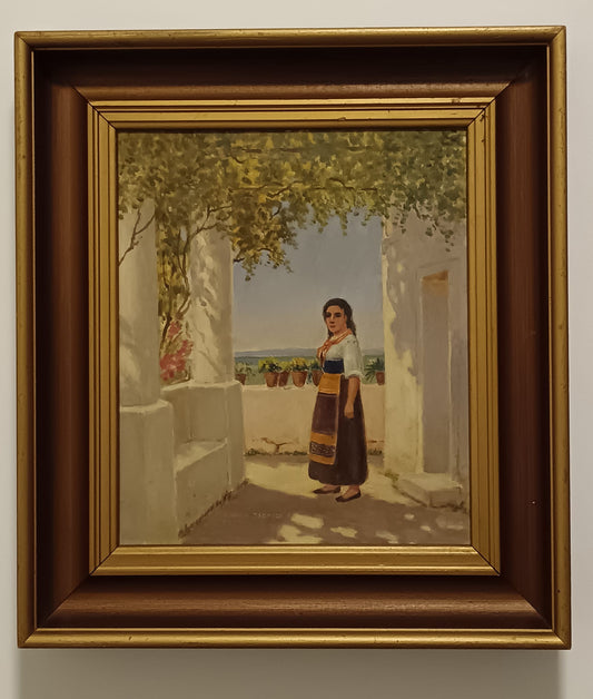 Carlo Jacobsen (1884-1960)- pittore scenografo
Dipinto olio su tela (prima metà del novecento)