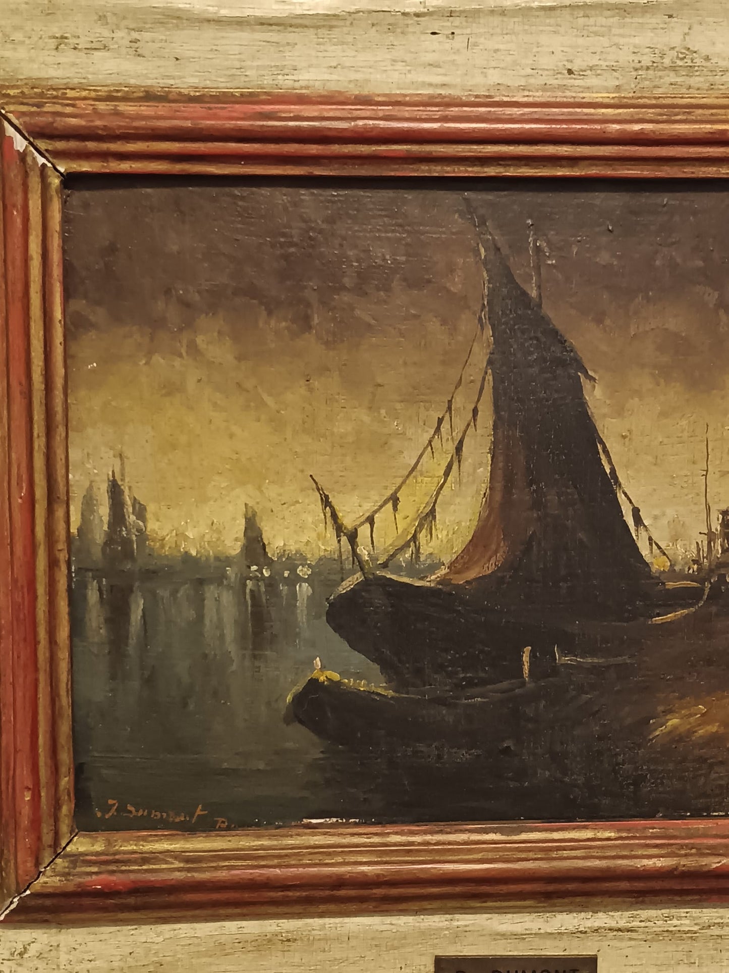Pierre Dumont (XIX secolo)- Dipinto olio su pannello ( cartoncino)
