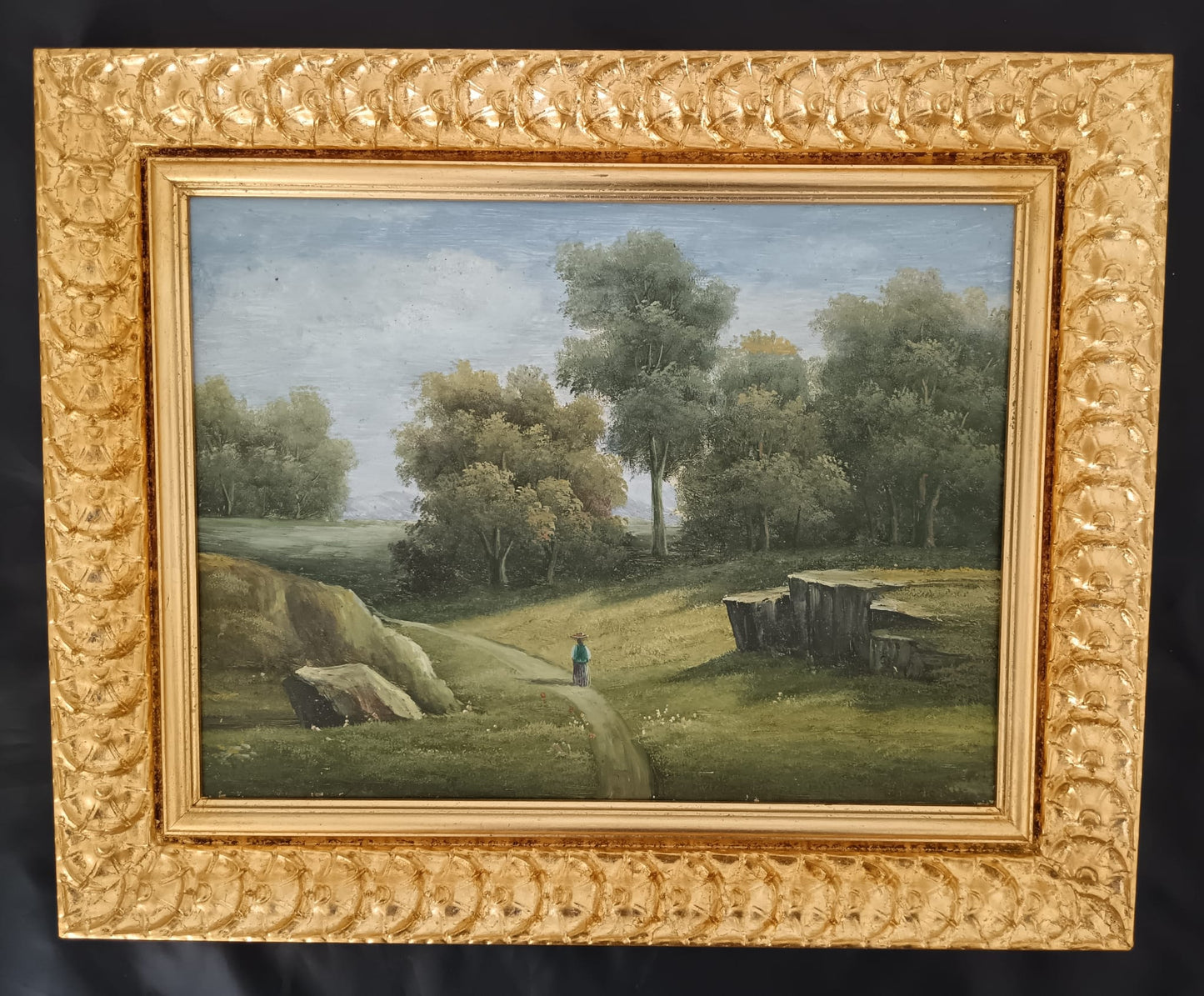 Paesaggio- dipinto olio su legno epoca (XX secolo)