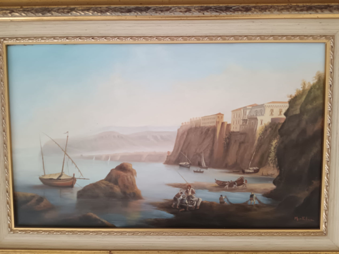 Giuseppe Monteleone (XX secolo)- " La casa sul tasso"- dipinto olio su tela