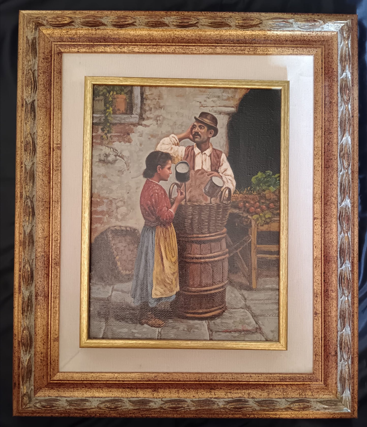 Ciro Morrone (Napoli 1956)- figure popolari, dipinto olio su tela