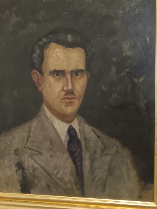 Antico ritratto- primo novecento olio su legno