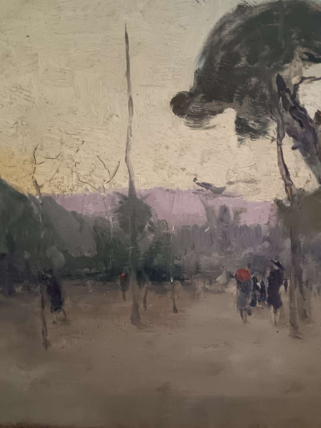 Vincenzo Colucci (1898-1970) Paesaggio con figure Olio su tavola firmato pittura