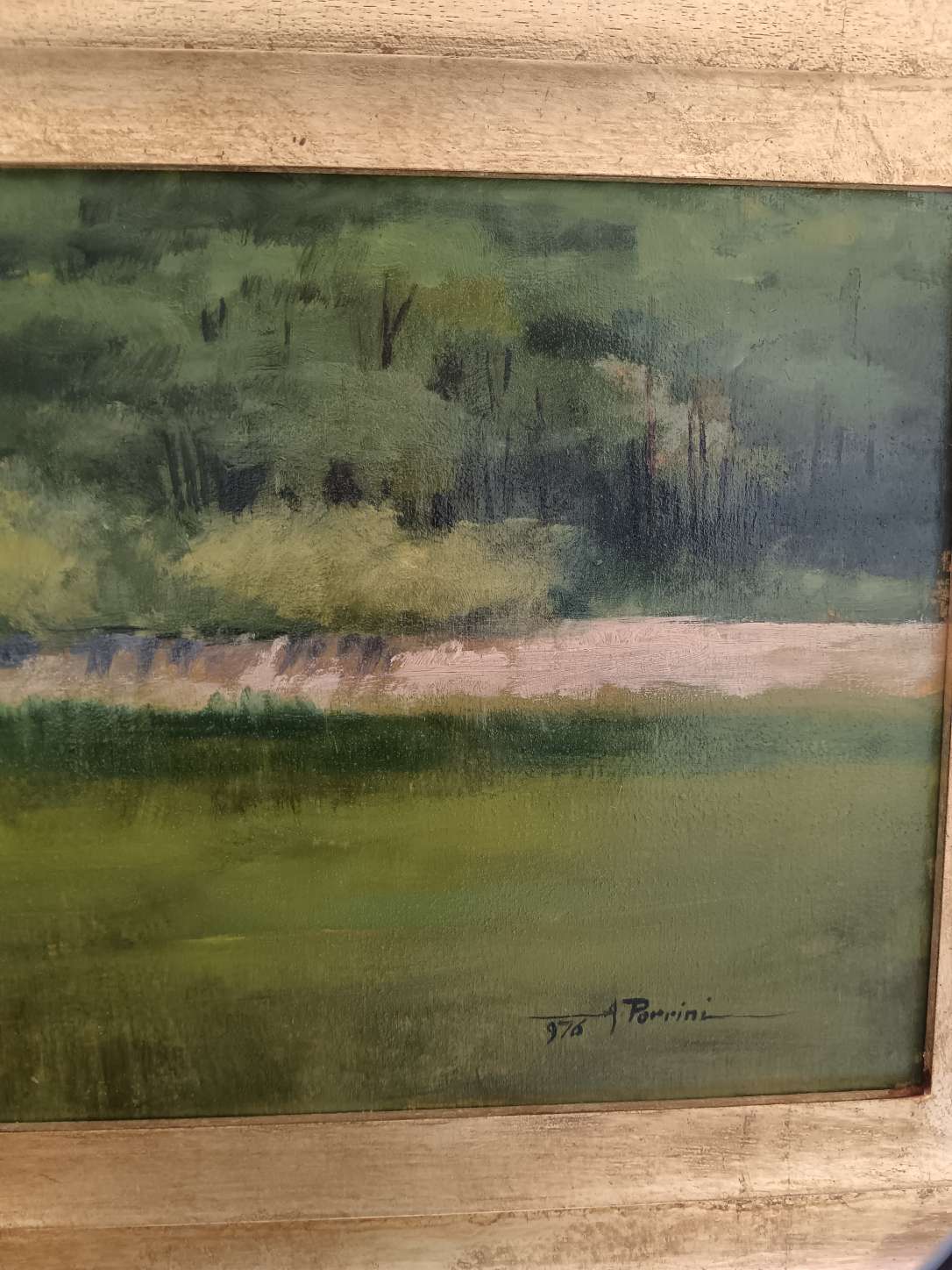 Dipinto Amino Porrini Paesaggio Rurale Quadro Olio 1976 Scuola Toscana