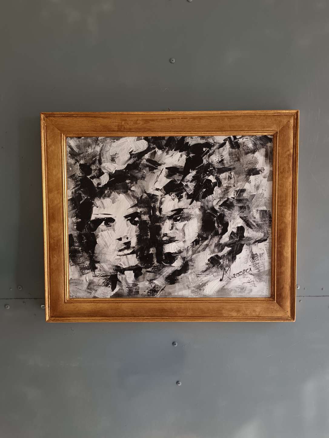 Mino MACCARI ( Siena, 1898 – Roma 1989) Olio Monocromo su cartoncino, Capolavoro