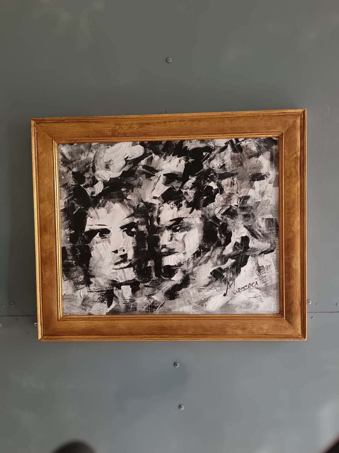 Mino MACCARI ( Siena, 1898 – Roma 1989) Olio Monocromo su cartoncino, Capolavoro