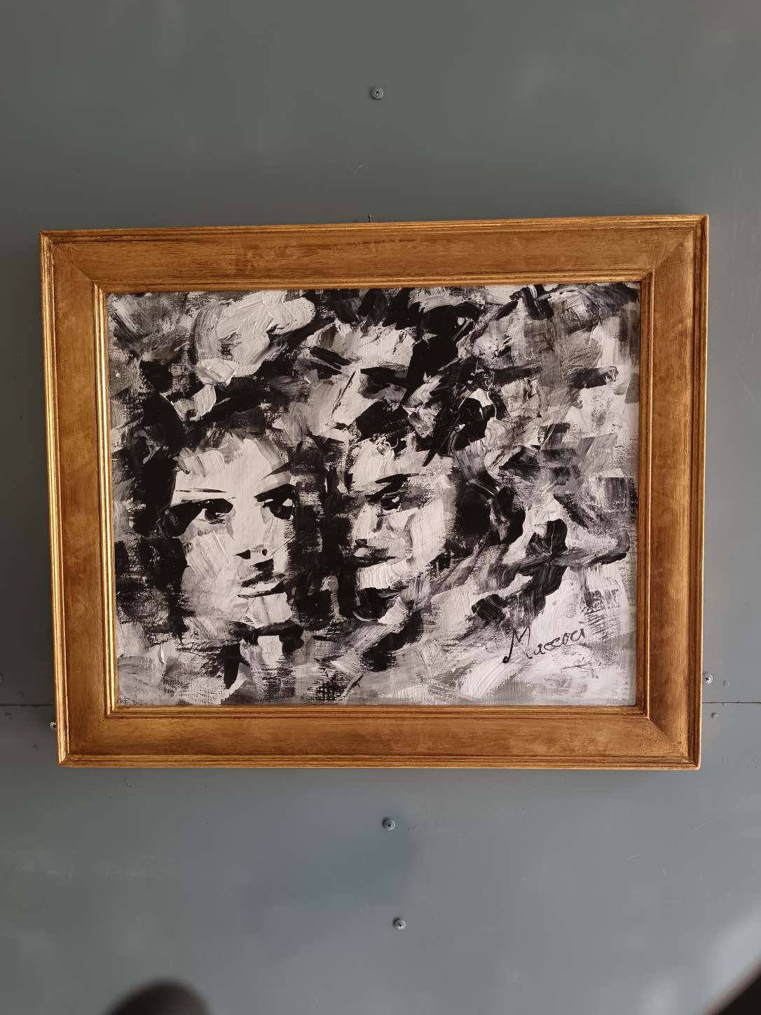 Mino MACCARI ( Siena, 1898 – Roma 1989) Olio Monocromo su cartoncino, Capolavoro