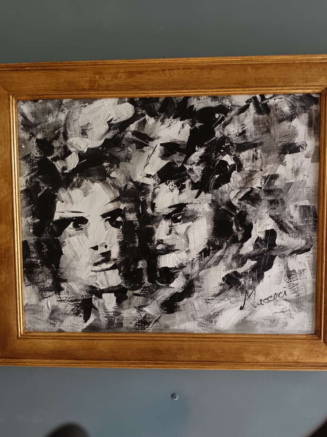Mino MACCARI ( Siena, 1898 – Roma 1989) Olio Monocromo su cartoncino, Capolavoro