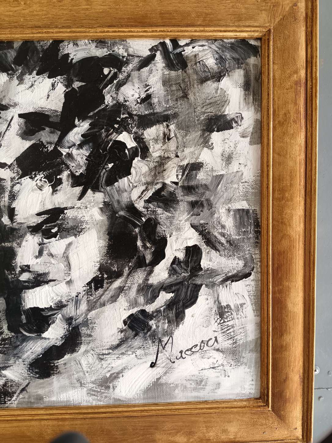 Mino MACCARI ( Siena, 1898 – Roma 1989) Olio Monocromo su cartoncino, Capolavoro