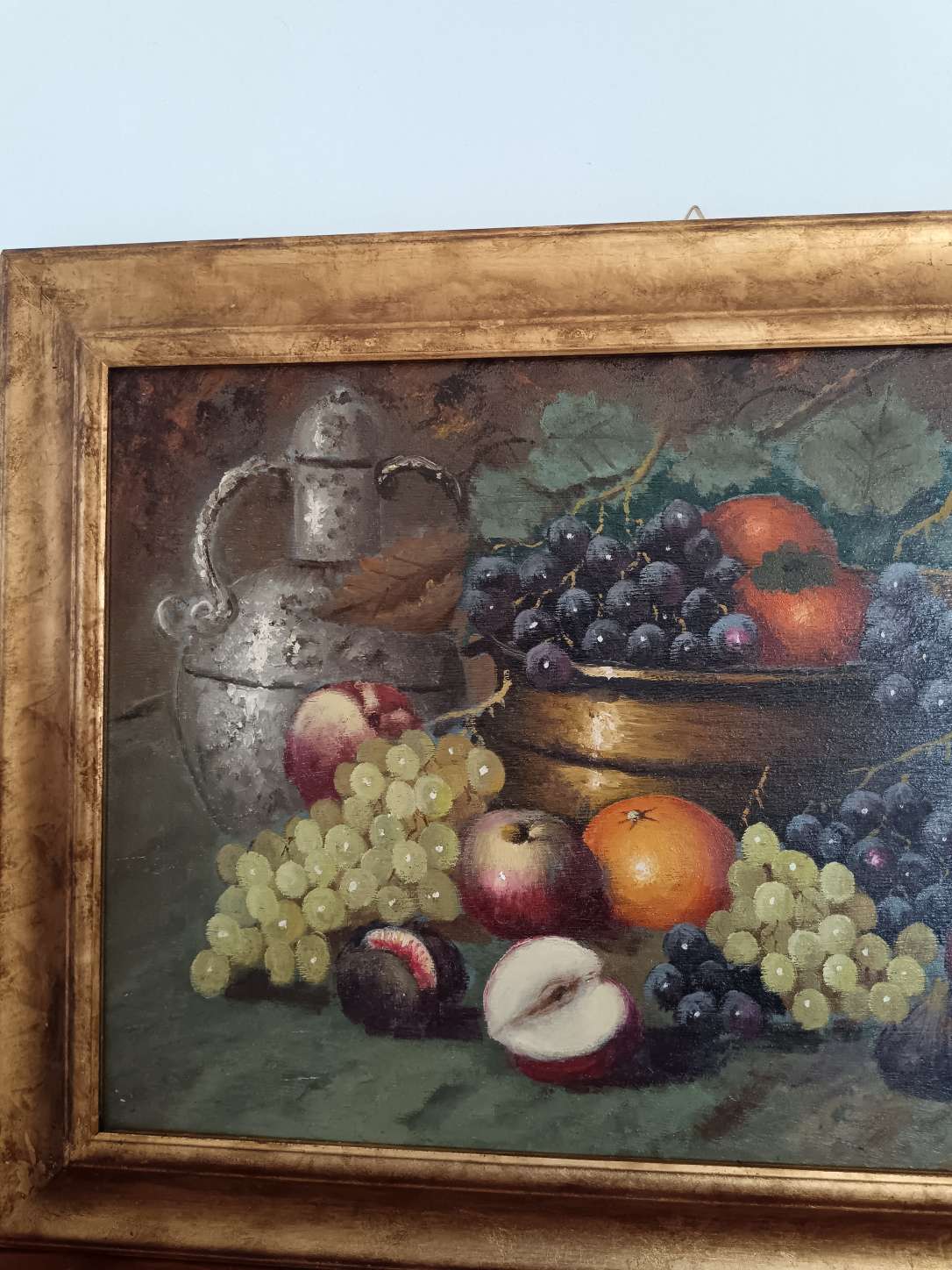 Vincenzo Ciardi Dipinto Olio su Tavola Natura Morta con Autentica e Cornice.
