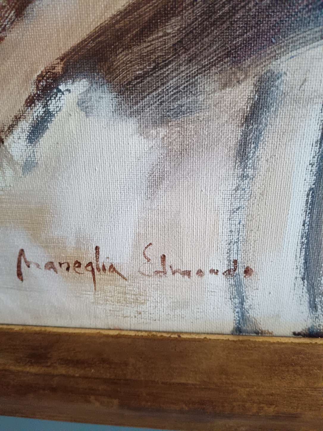 Edmondo Maneglia (1925 – 2003) nudo su tela grande formato con cornice