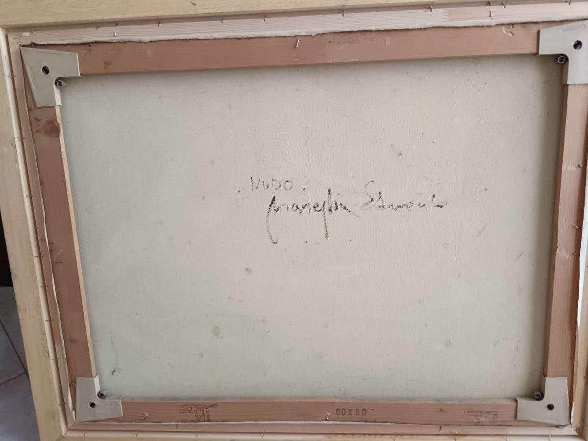 Edmondo Maneglia (1925 – 2003) nudo su tela grande formato con cornice