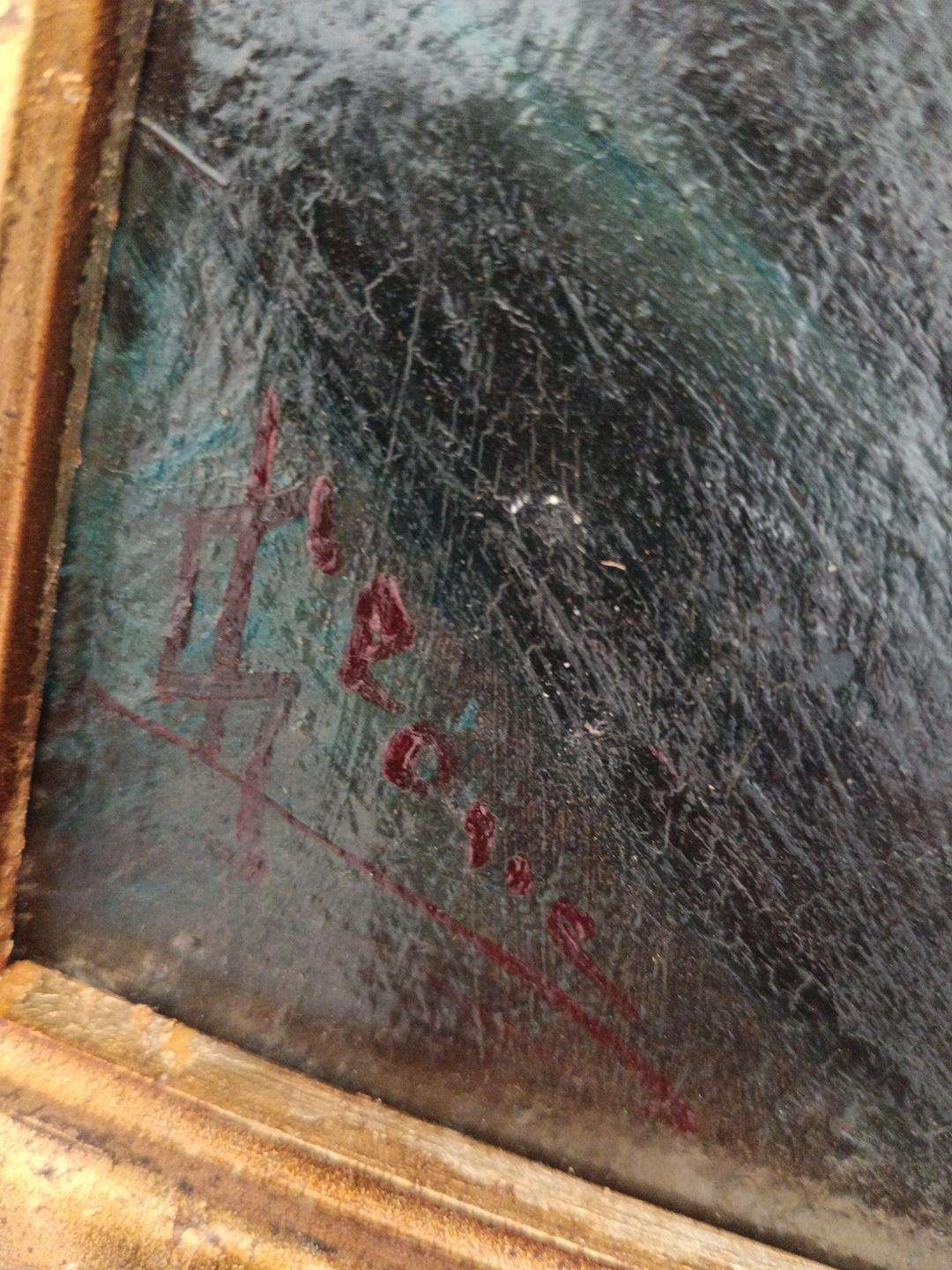 Giuseppe Leoni 1876-1927 Ritratto Femminile Antico Olio su Tela su Cartoncino