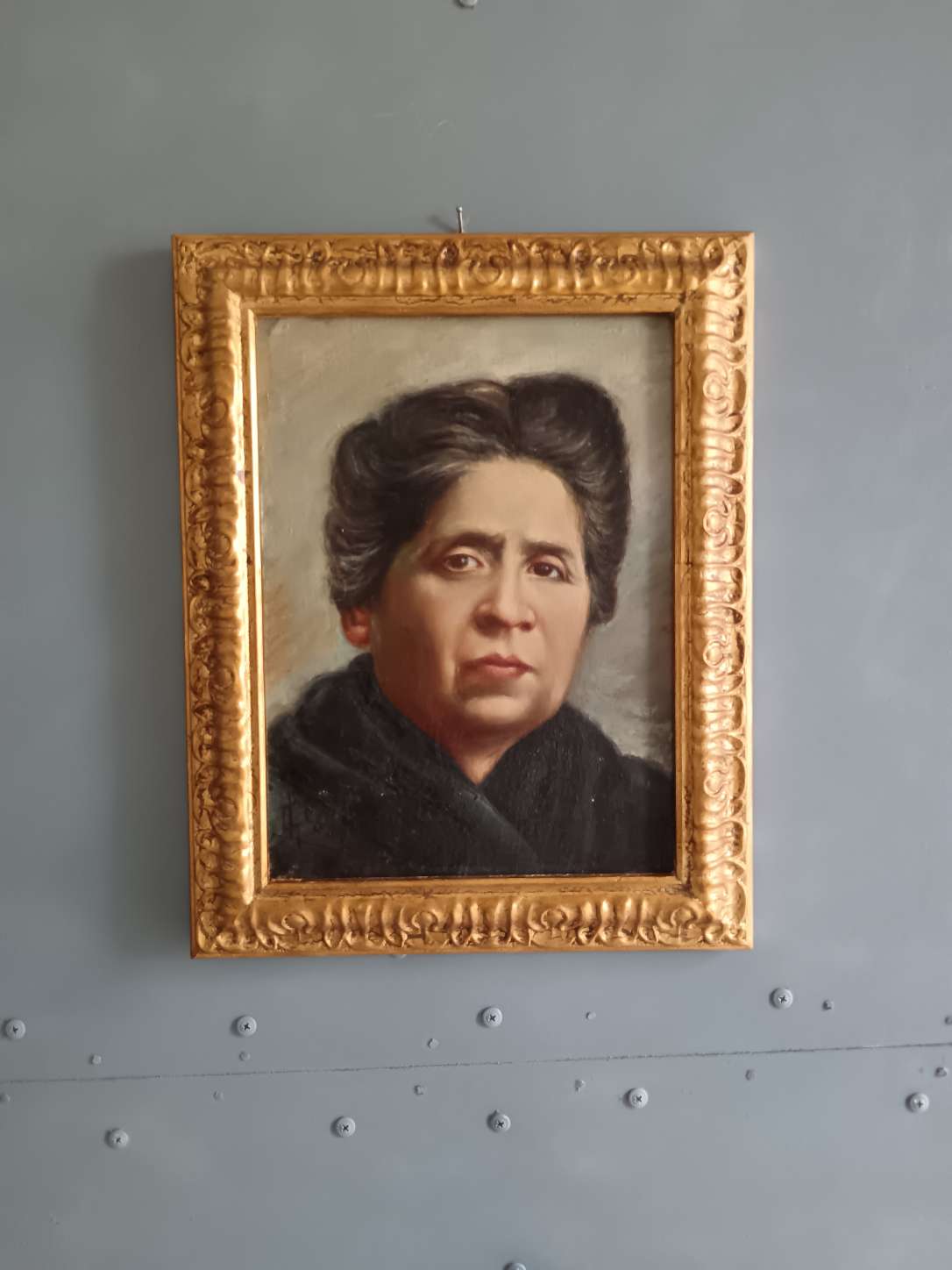 Giuseppe Leoni 1876-1927 Ritratto Femminile Antico Olio su Tela su Cartoncino