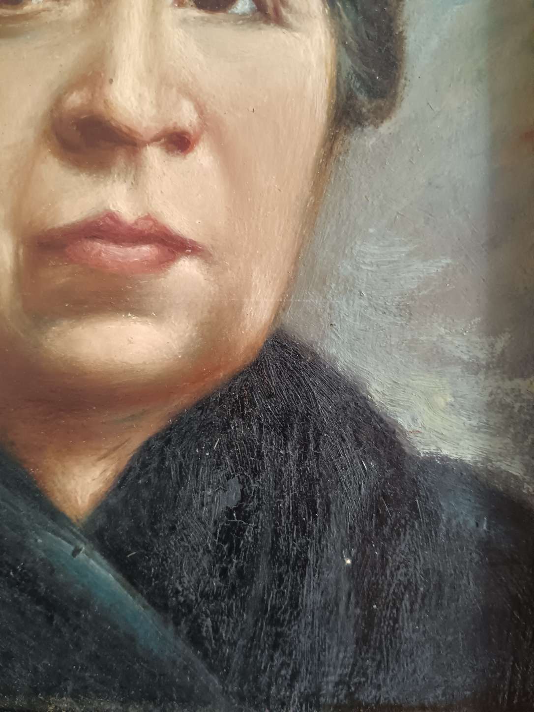 Giuseppe Leoni 1876-1927 Ritratto Femminile Antico Olio su Tela su Cartoncino