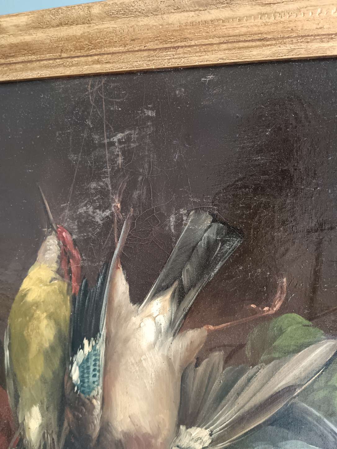 Juliette Felix XIXsec.Dipinto antico  cacciagione natura morta olio su tela '800