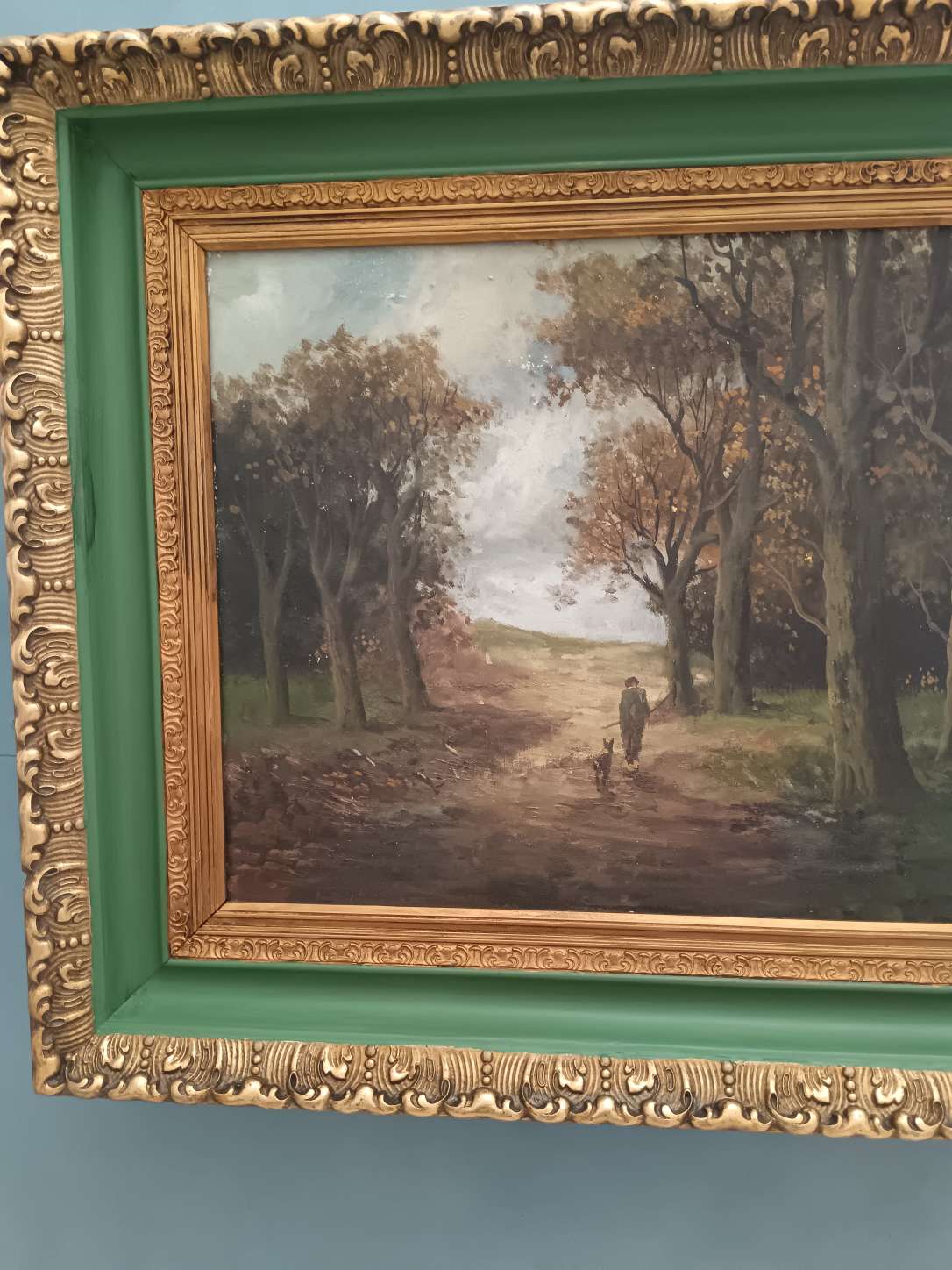 Dipinto antico olio su tela Adriaan Marinus Geijp 1855-1926 XIX Secolo.