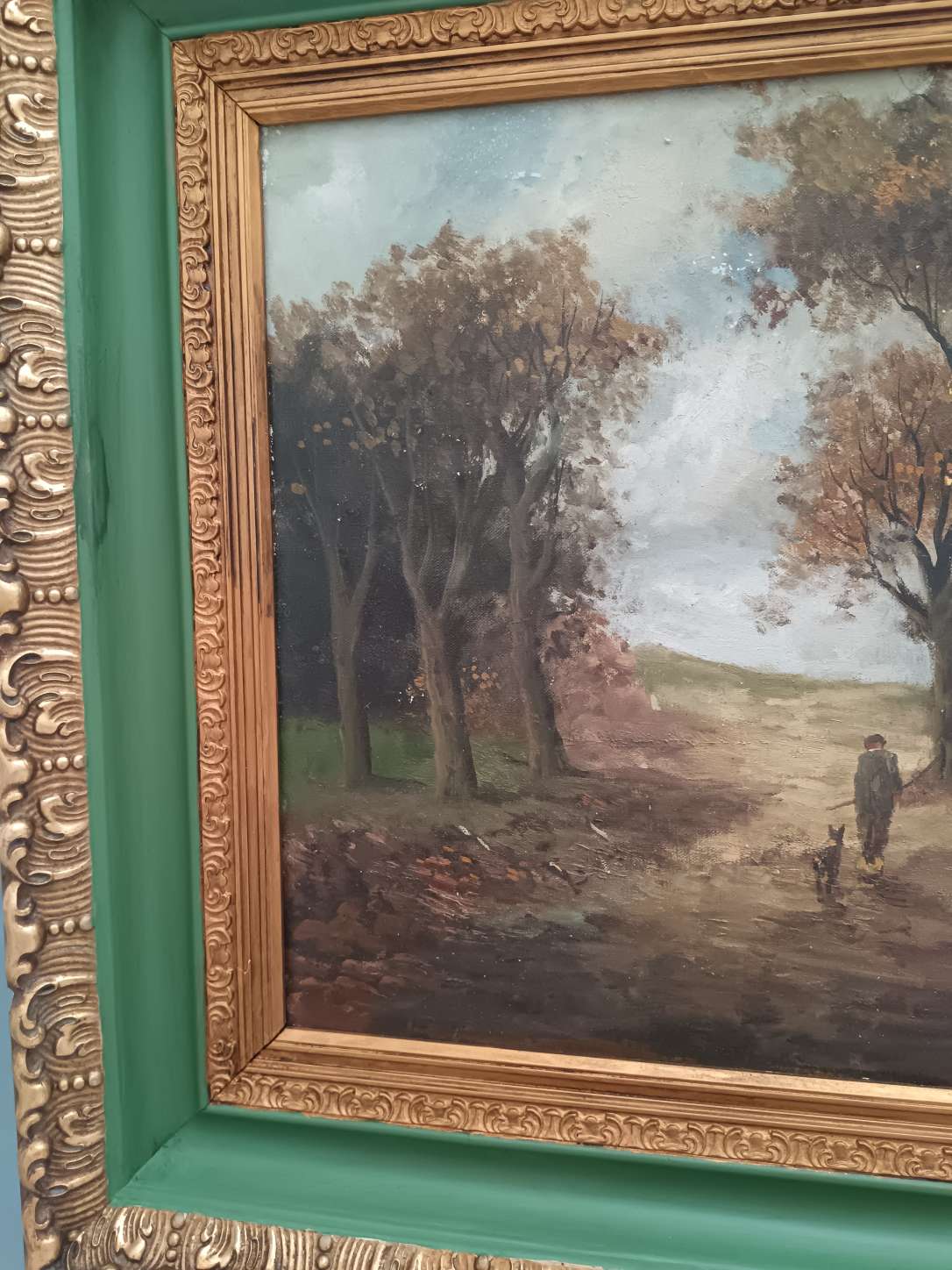 Dipinto antico olio su tela Adriaan Marinus Geijp 1855-1926 XIX Secolo.