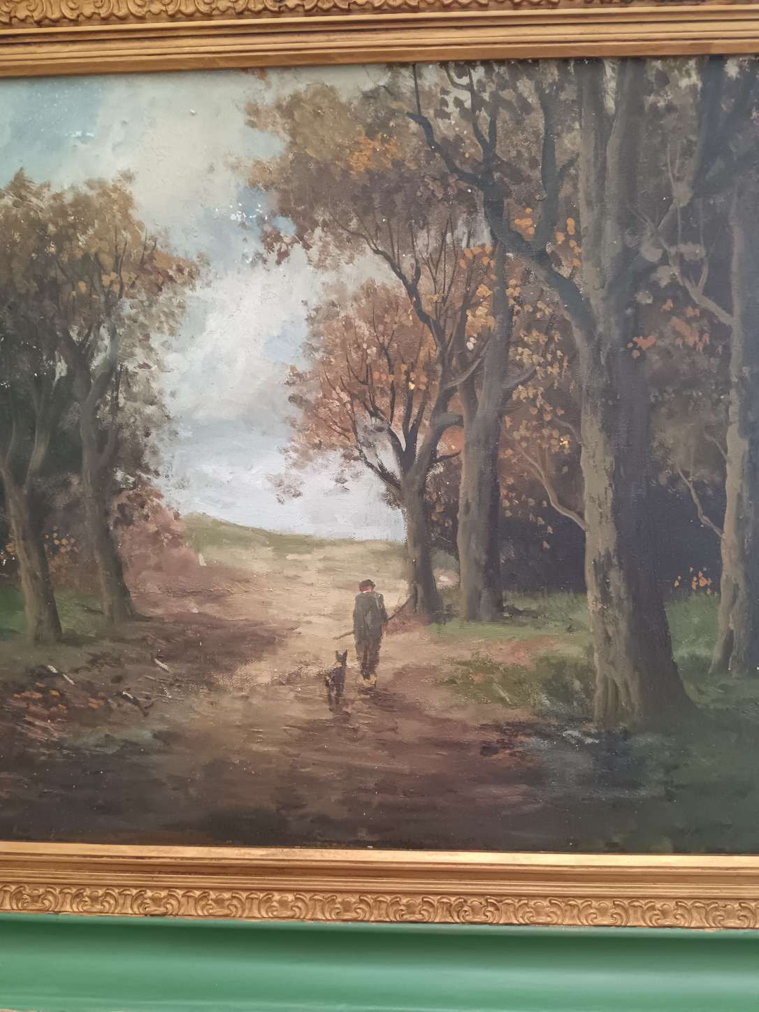 Dipinto antico olio su tela Adriaan Marinus Geijp 1855-1926 XIX Secolo.