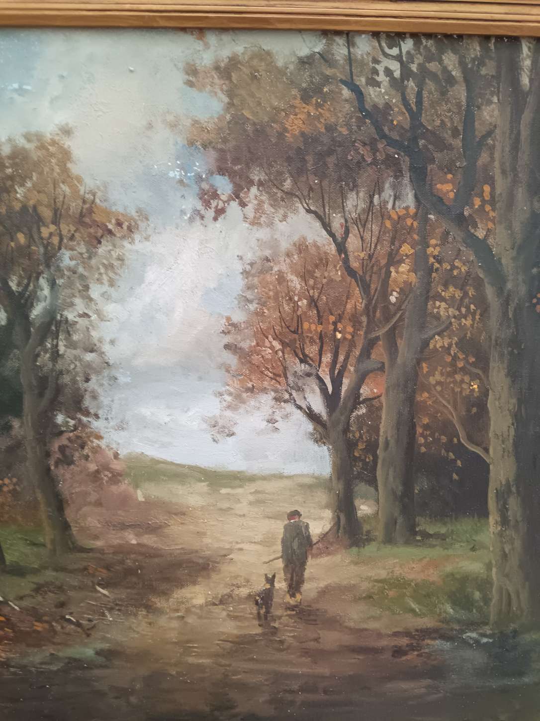 Dipinto antico olio su tela Adriaan Marinus Geijp 1855-1926 XIX Secolo.