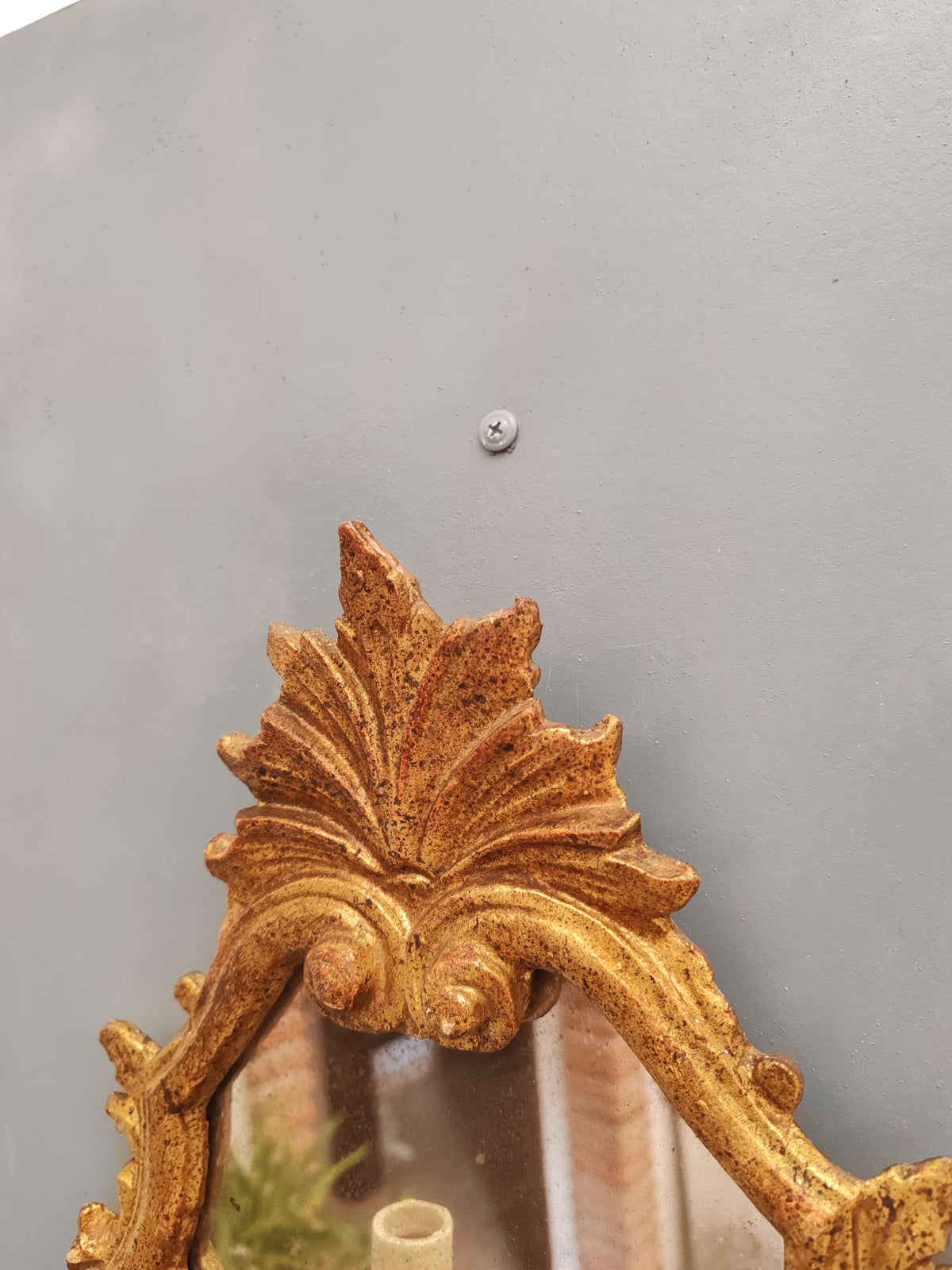 Coppia applique specchiere ventoline legno dorato ferro battuto primi 900