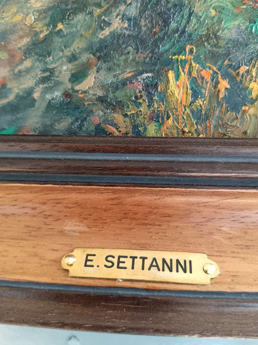 Dipinto Ettore Settanni 1901 1985 Olio su Tavola Marina Capri Ponza 1951 Firmato d'epoca con Cornice