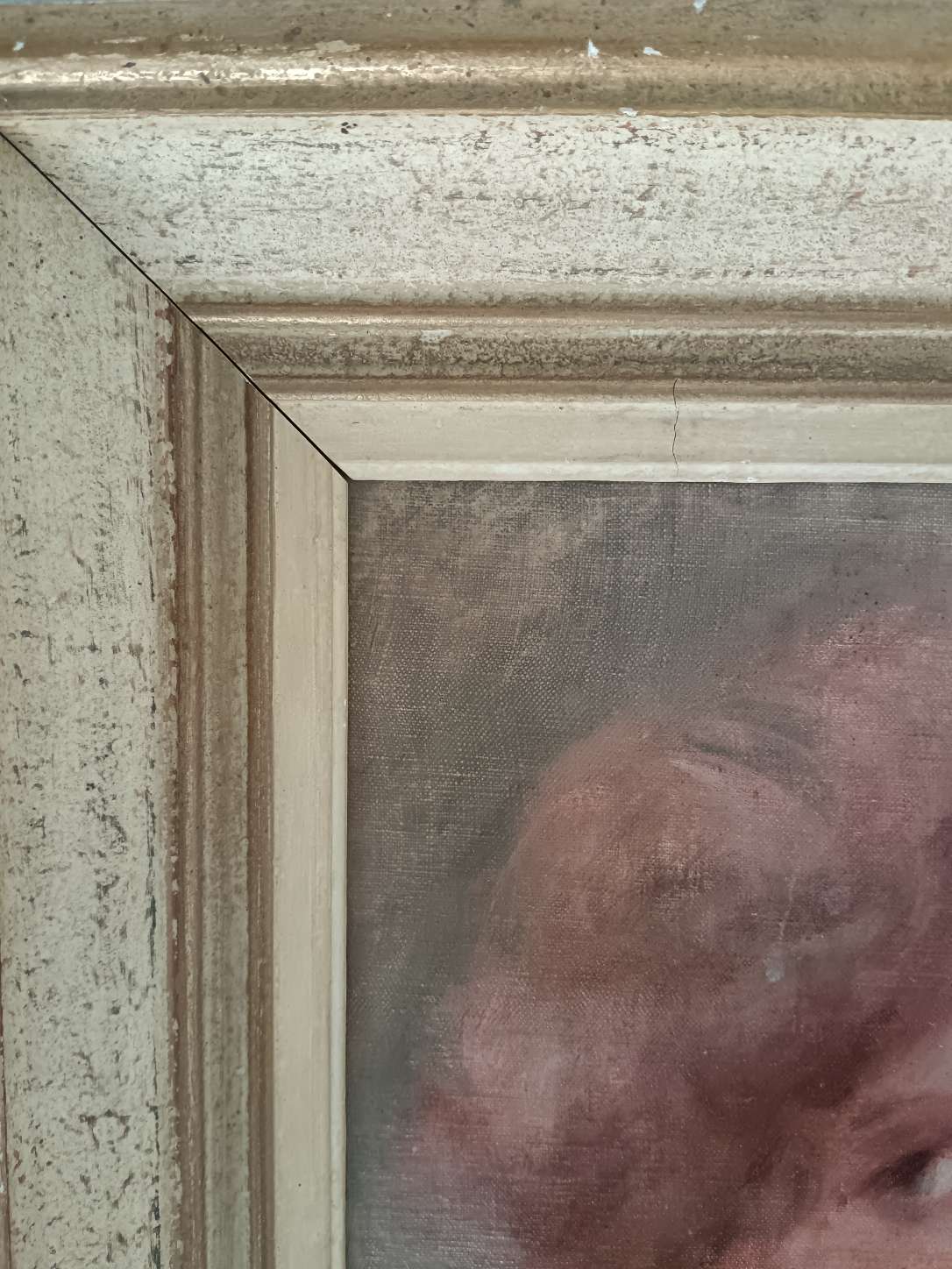 Dipinto antico ritratto donna dai capelli rossi olio su tela scuola francese inizio Novecento