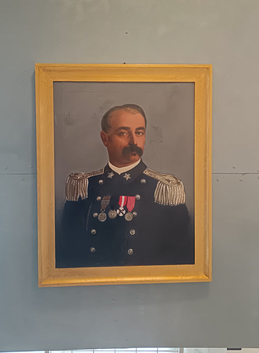 Ritratto ufficiale militare dipinto olio su tela epoca primo '900