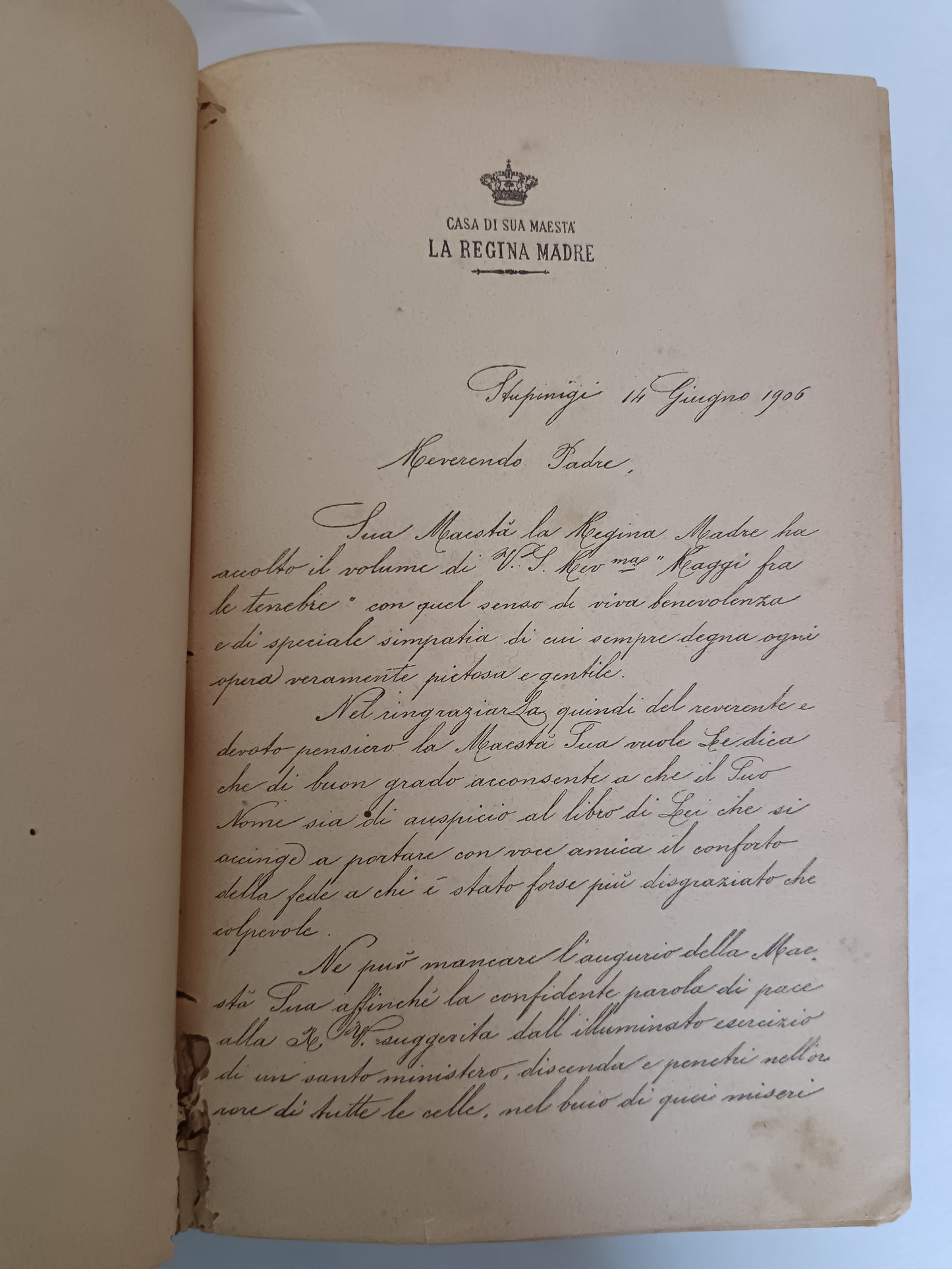 RARO 1906 RAGGI FRA LE TENEBRE Regina Margherita Savoia Carceri Silvio Pellico