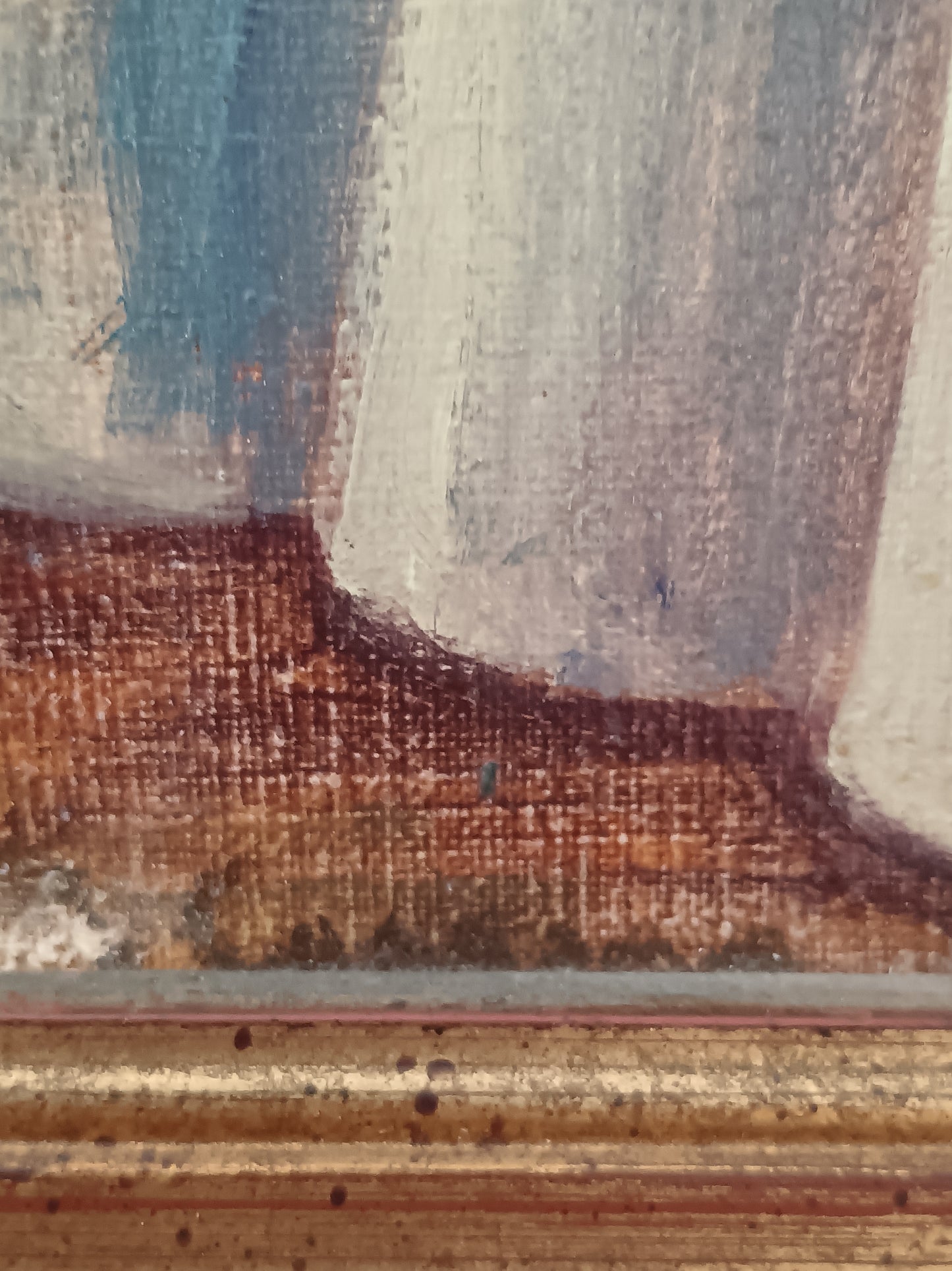 V. Sanna – Olio su Tela Scuola Sarda Madre con Bambino Quadro Vintage Firmato