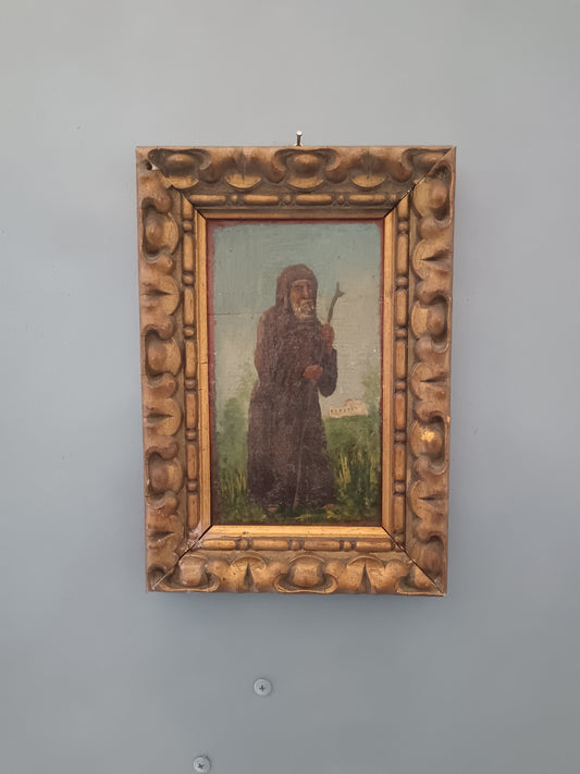 Antico dipinto devozionale epoca XIX secolo