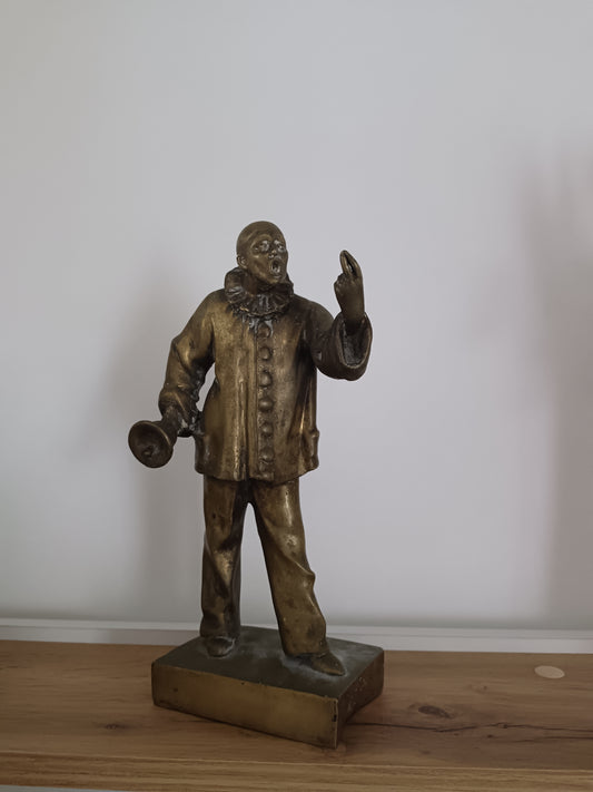 Scultura in bronzo Pierrot  clown attribuibile a Francesco de Matteis .